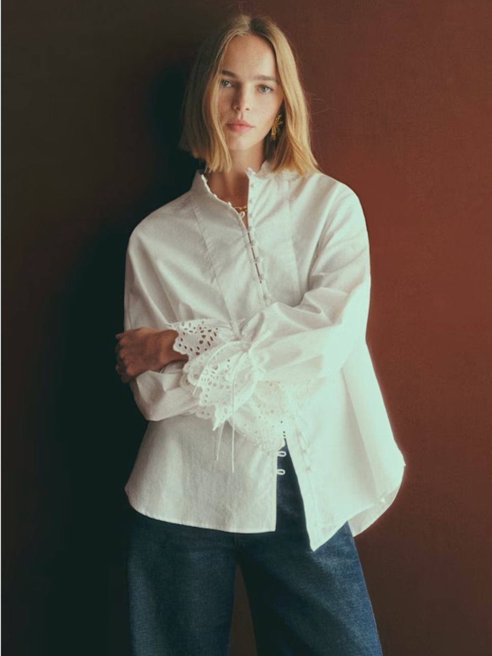 NWT Sézane Faria Shirt - Ecru - Organic Cotton in US Size 6